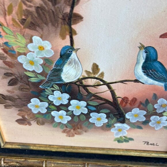 Vintage Bird Painting Frame By Pearl Artist Multicolor Size 15x20 - Picture 6 of 10